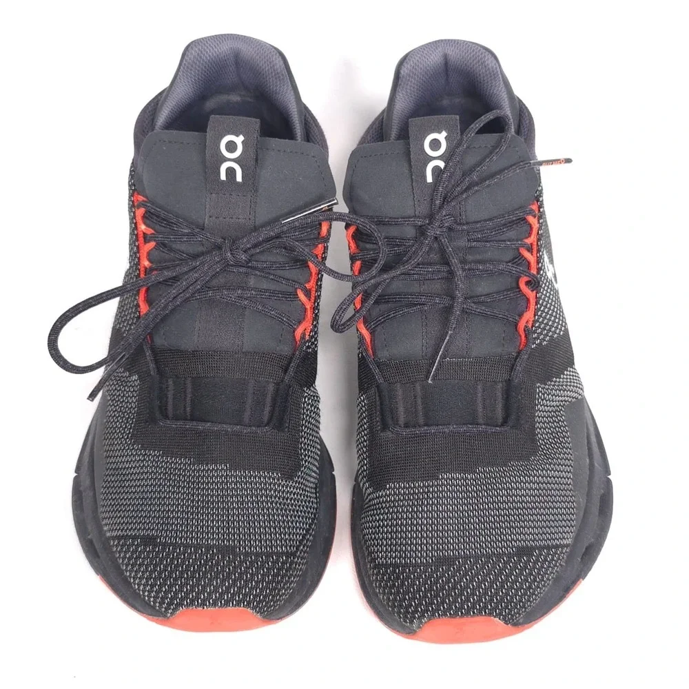 ON CLOUDNOVA Running Shoes Men's US 7.5 EU 40.5 Athletic Sneakers Black & Orange